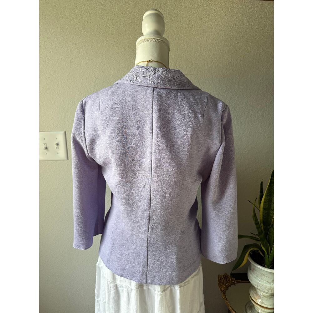 Lavender Embroidered Button Up - image 3